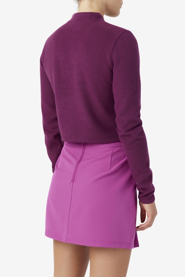 Josie Half Zip Top Grape Wine-Rouge Fila