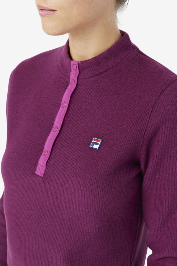 Josie Half Zip Top Grape Wine-Rouge Fila
