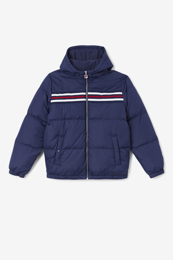 Navy-Red Fila Jake Puffer Jacket