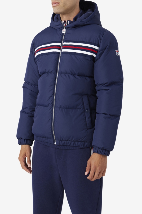 Navy-Red Fila Jake Puffer Jacket