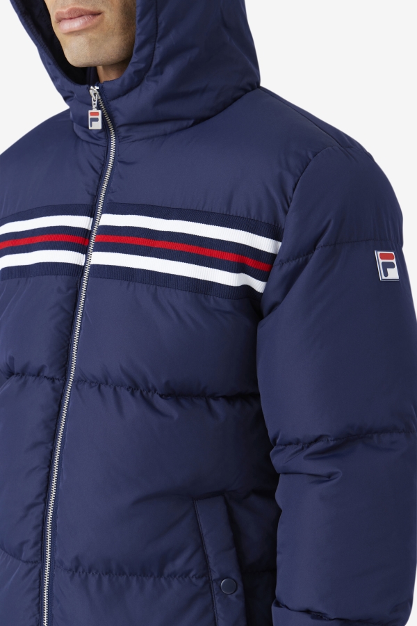 Navy-Red Fila Jake Puffer Jacket