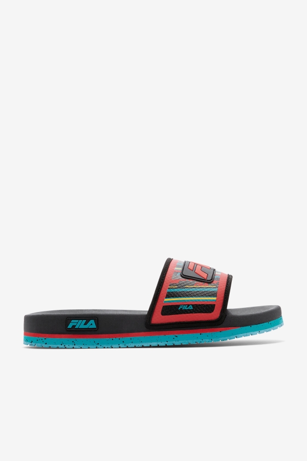Fila Black-Capri Breeze-Red Men's Lunar Slide