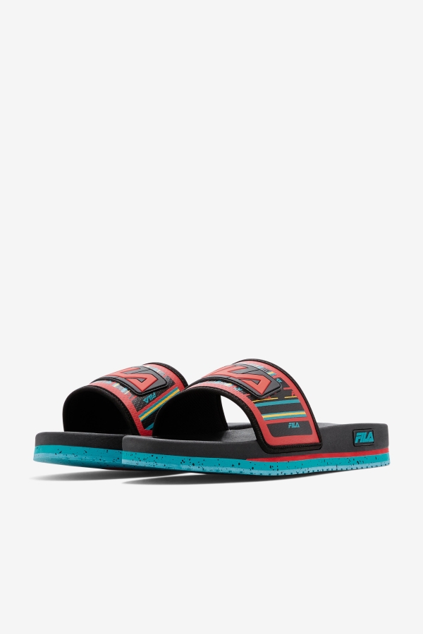 Fila Black-Capri Breeze-Red Men\'s Lunar Slide