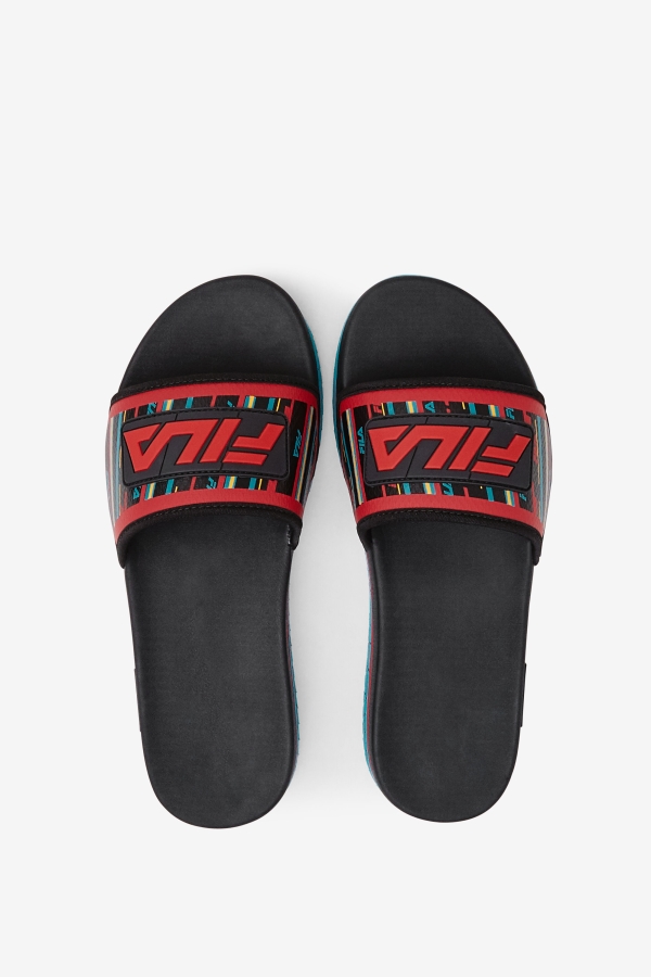 Fila Black-Capri Breeze-Red Men\'s Lunar Slide