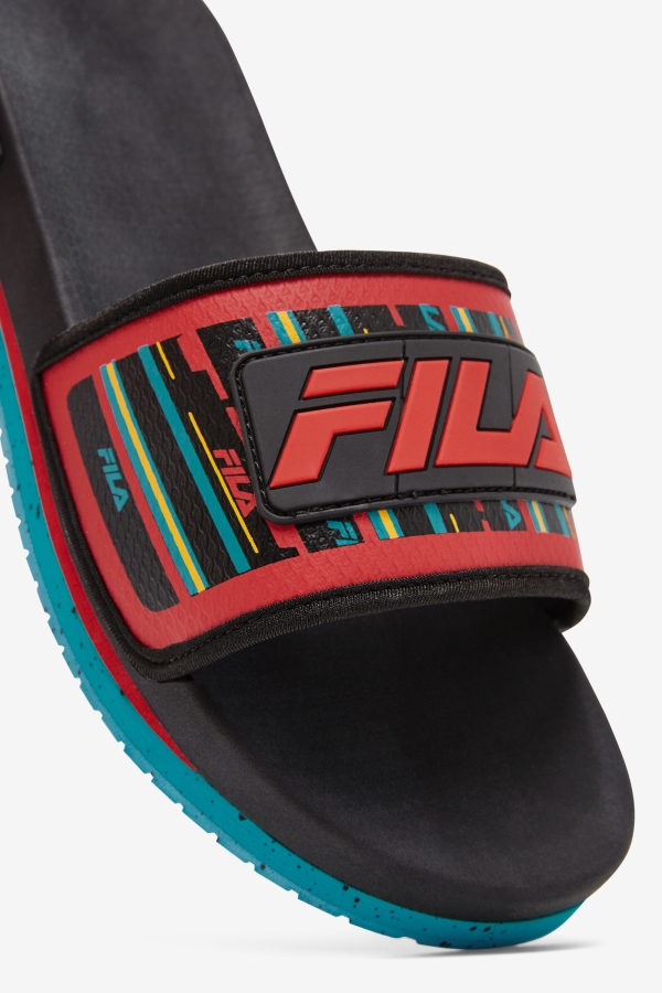 Fila Black-Capri Breeze-Red Men\'s Lunar Slide