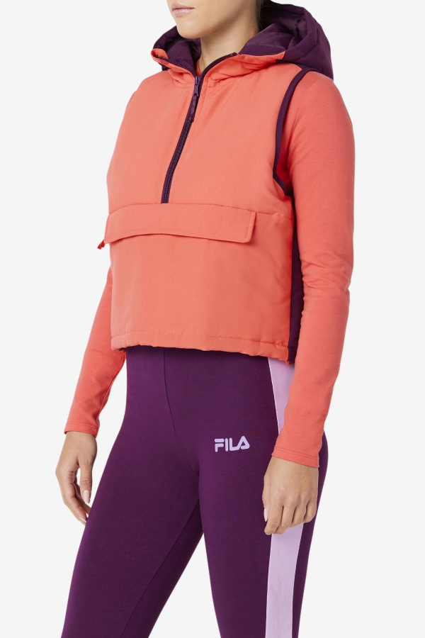 Nevaeh Half Zip Vest Fila Cayenne-Pickled Beet