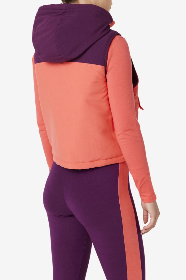 Nevaeh Half Zip Vest Fila Cayenne-Pickled Beet