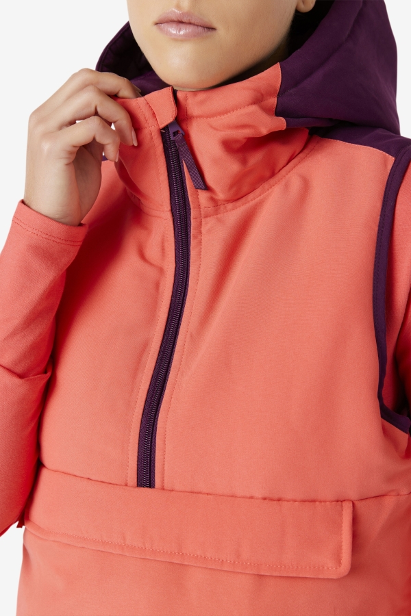 Nevaeh Half Zip Vest Fila Cayenne-Pickled Beet