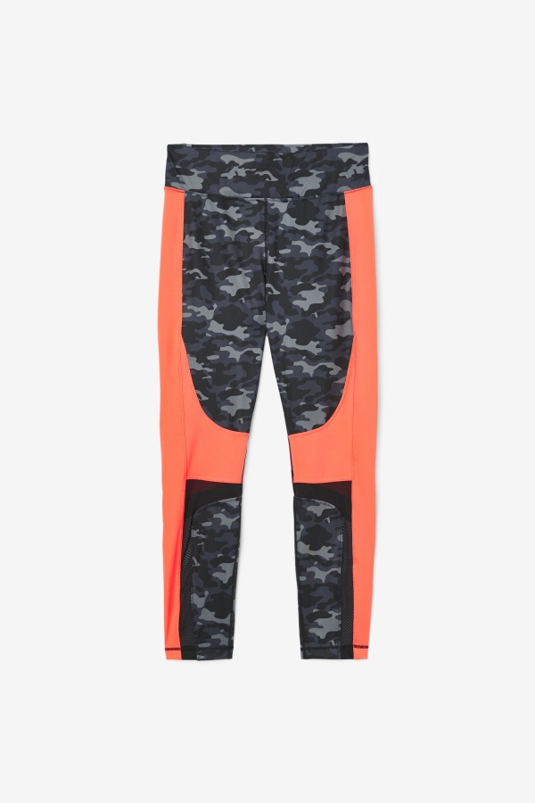 Forza Color Blocked Legging Fila Dark Camo-Hot Coral-Black