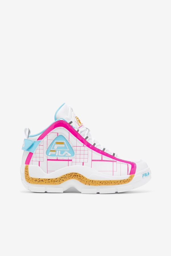 White-Pink Glo-Lemon Fila Women's Grant Hill 2