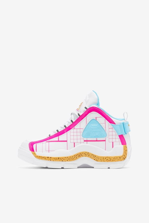 White-Pink Glo-Lemon Fila Women\'s Grant Hill 2