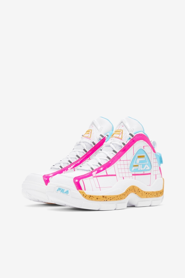 White-Pink Glo-Lemon Fila Women\'s Grant Hill 2