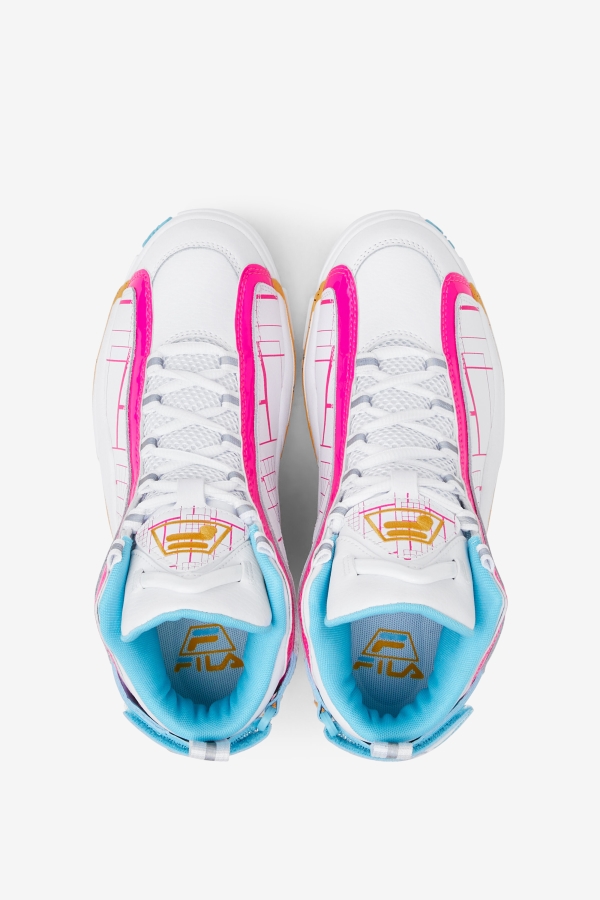 White-Pink Glo-Lemon Fila Women\'s Grant Hill 2