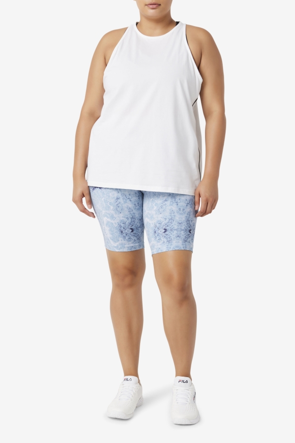 White-White Heather-Black Fila Fi-Lux Loose Tank Top