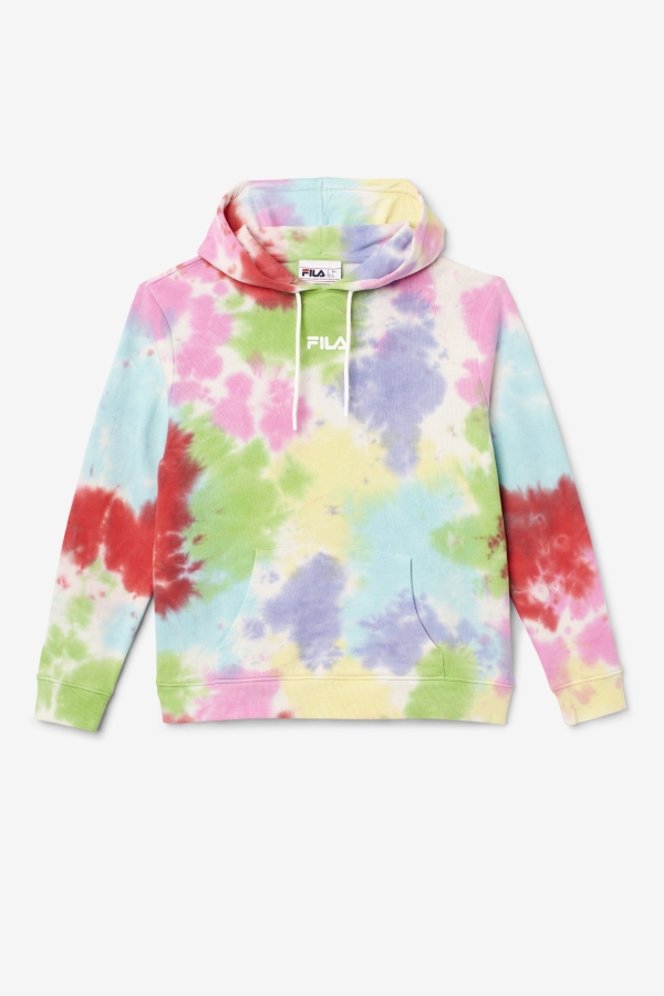Aerolynn Tie Dye Hoodie Fila Green-White-Periwinkle-Red