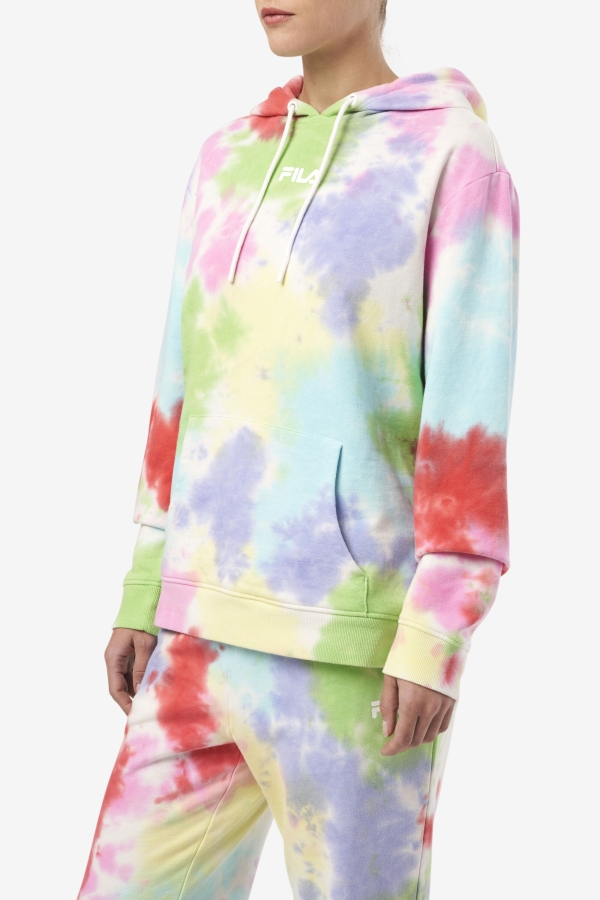 Aerolynn Tie Dye Hoodie Fila Green-White-Periwinkle-Red
