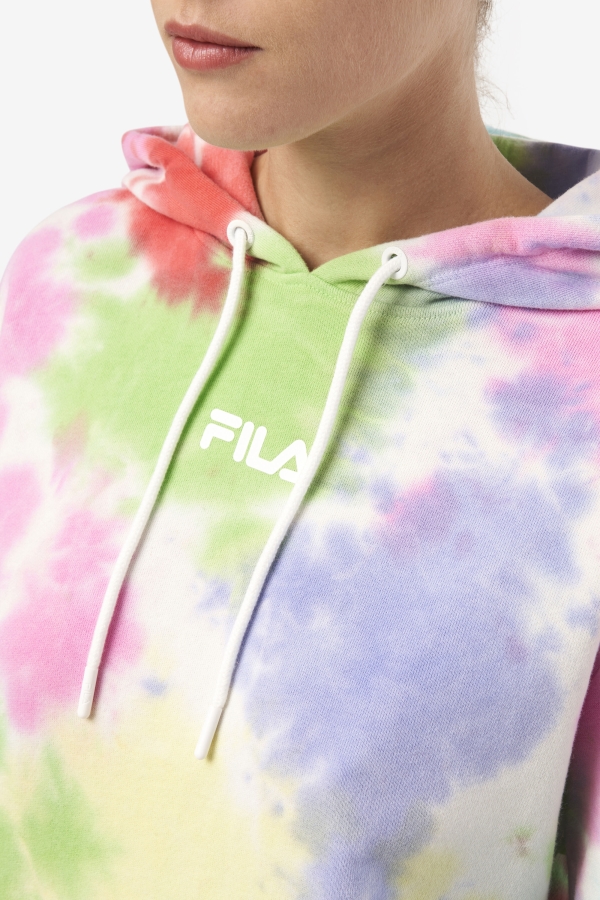 Aerolynn Tie Dye Hoodie Fila Green-White-Periwinkle-Red