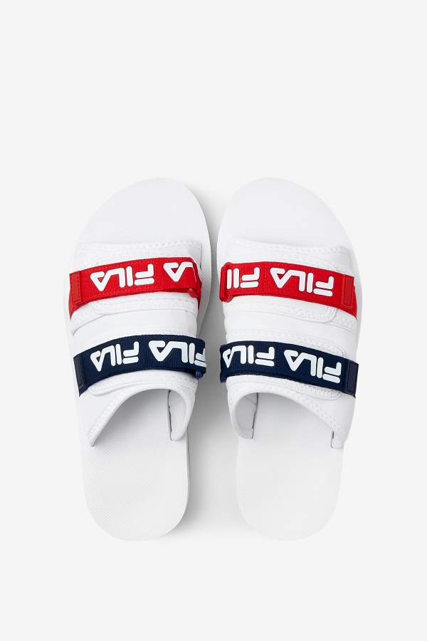 White-Navy-Red Fila Men\'s utility silde