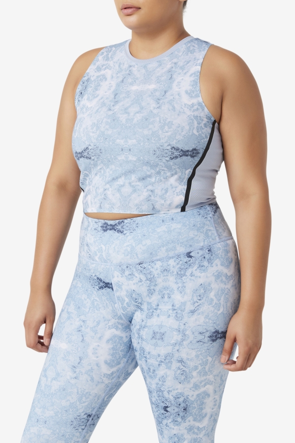 Uplift Athletic Crop Top Fila Blue Fog-Black