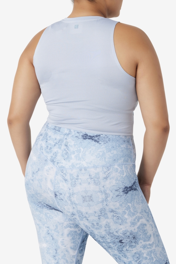 Uplift Athletic Crop Top Fila Blue Fog-Black
