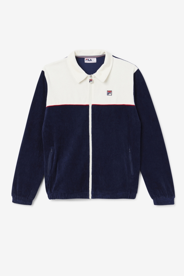 Fila Gerard Velour Jacket Navy-Egret-Red