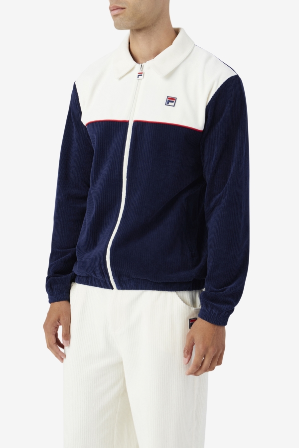 Fila Gerard Velour Jacket Navy-Egret-Red