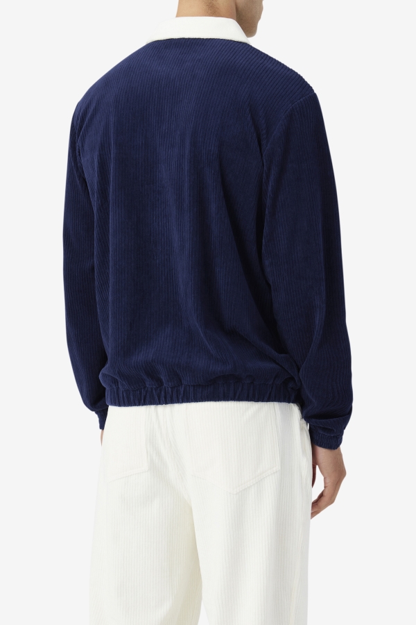 Fila Gerard Velour Jacket Navy-Egret-Red
