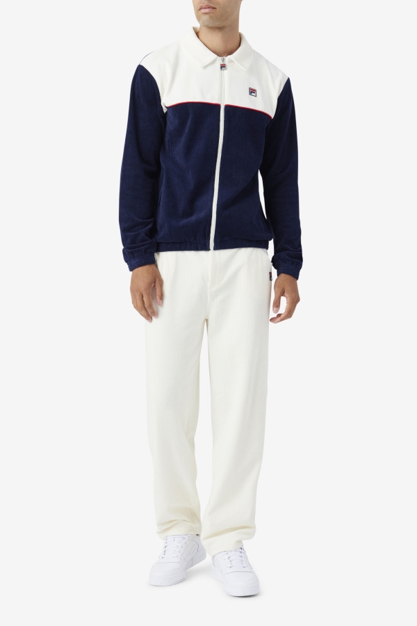 Fila Gerard Velour Jacket Navy-Egret-Red