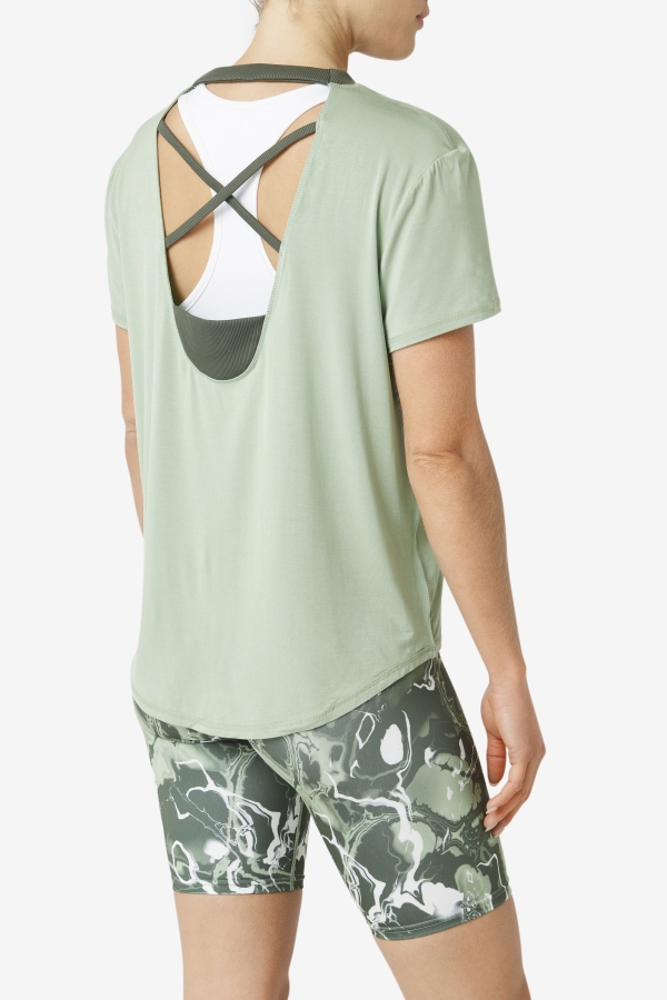 Basil-Thyme Fi-Lux Short Sleeve Top Fila