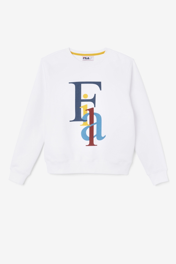 White-Ocean-Yellow Fila Araceli Crewneck