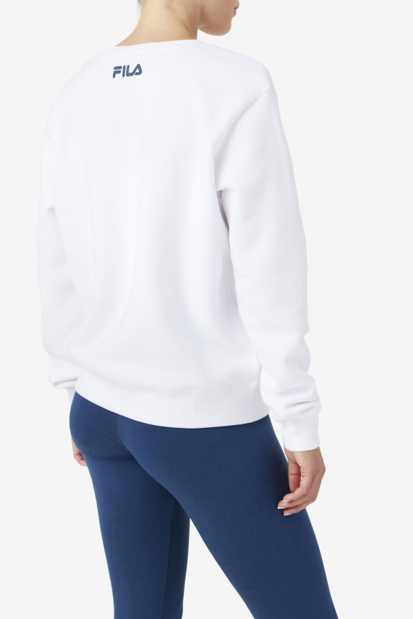 White-Ocean-Yellow Fila Araceli Crewneck
