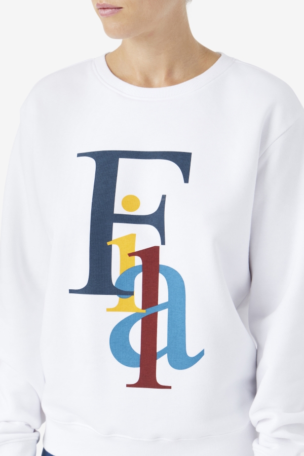 White-Ocean-Yellow Fila Araceli Crewneck
