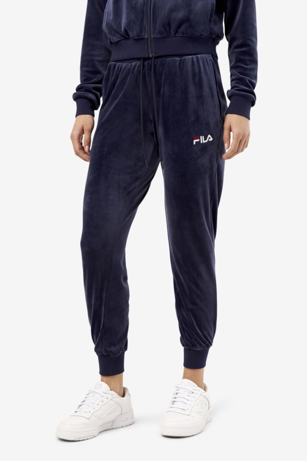 Navy Zura Velour Jogger Fila
