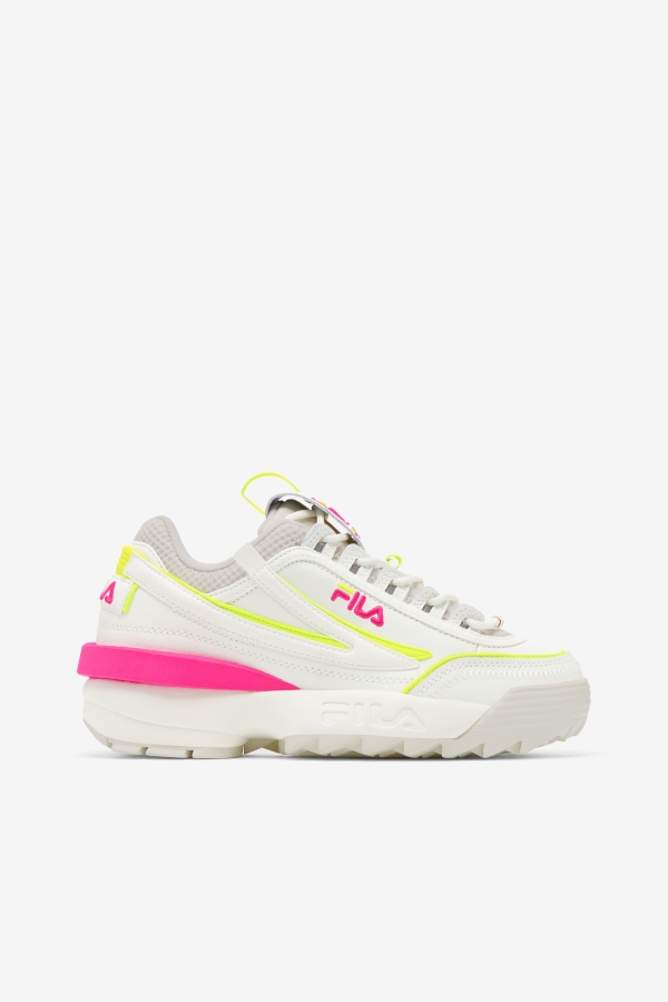 Fila Women's Disruptor 2 Exp White-White Sand-Pink Glo