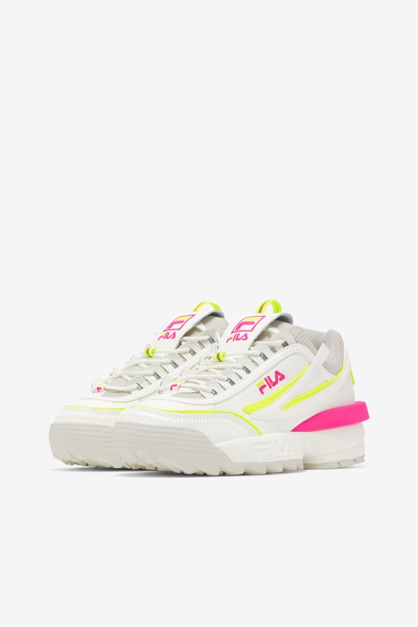Fila Women\'s Disruptor 2 Exp White-White Sand-Pink Glo