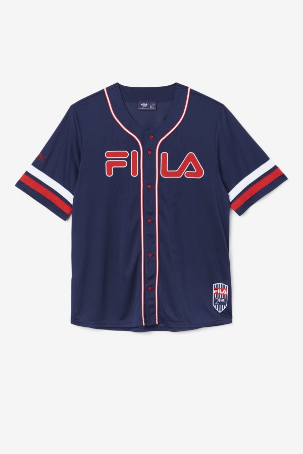 2Pac Baseball Jersey Fila Navy-Red-White