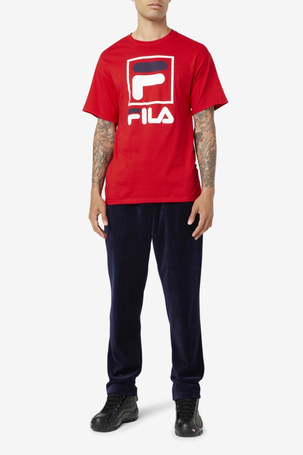 Red-White-Navy stacked tee shirt Fila