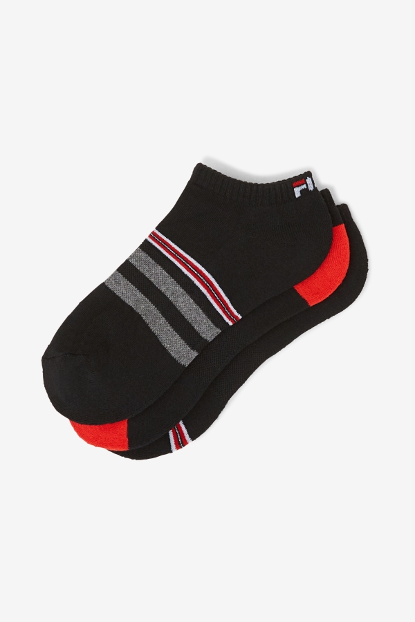 Men\'s Striped No Show Sock 3-Pack Fila Black