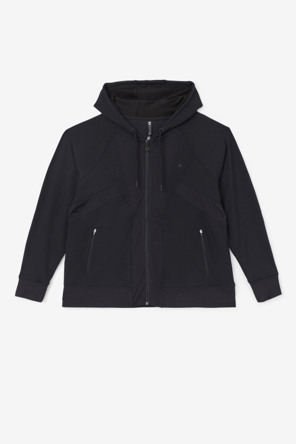 Fi-Lux Texture Black Full Zip Hoodie Fila