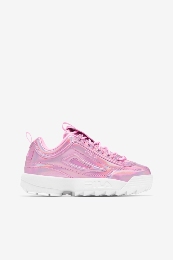 Cotton Candy-White Women's Disruptor 2 Premium Iridescent Snake Fila
