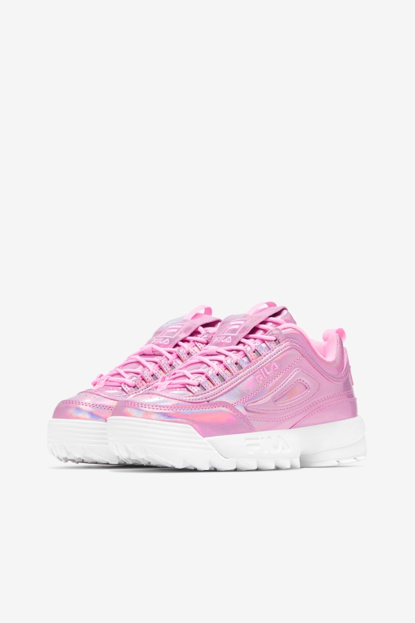 Cotton Candy-White Women\'s Disruptor 2 Premium Iridescent Snake Fila