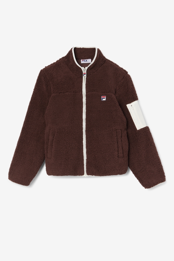 Fila Yale Sherpa Jacket Brown Stone-Egret