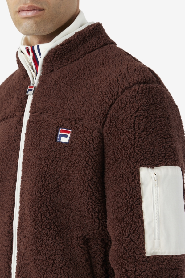 Fila Yale Sherpa Jacket Brown Stone-Egret