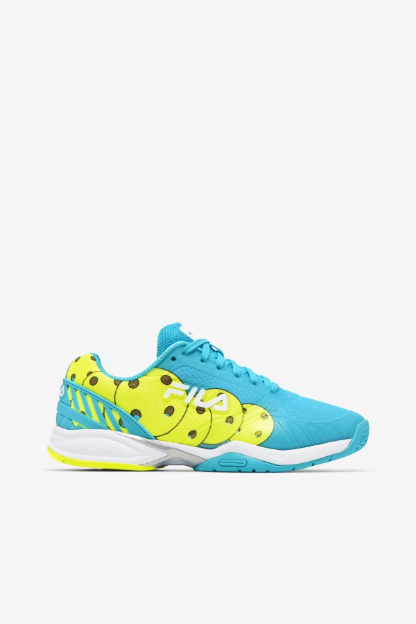 Bluefish-White-Yellow Fila Women's Volley Zone