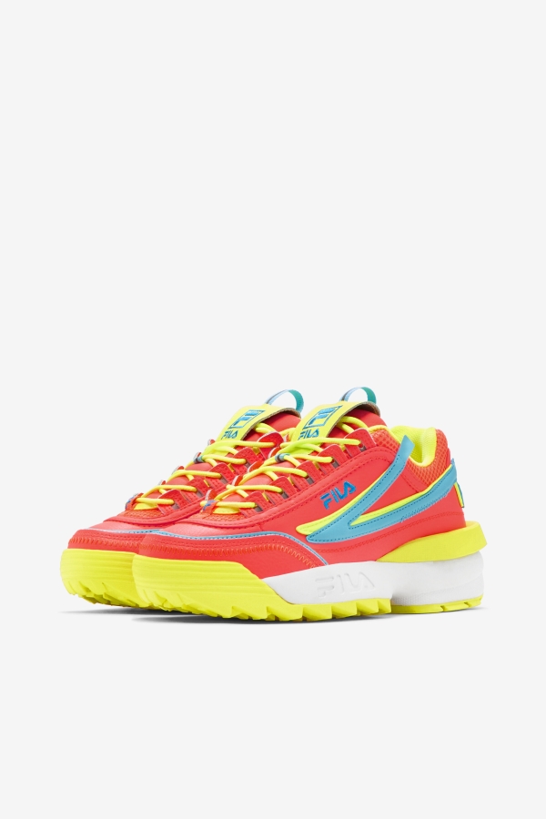 Fiery Coral-Yellow-Bluefish Women\'s Disruptor 2 Exp Fila
