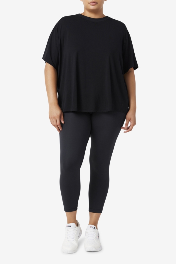 Black Fila Fi-Lux Short Sleeve Top