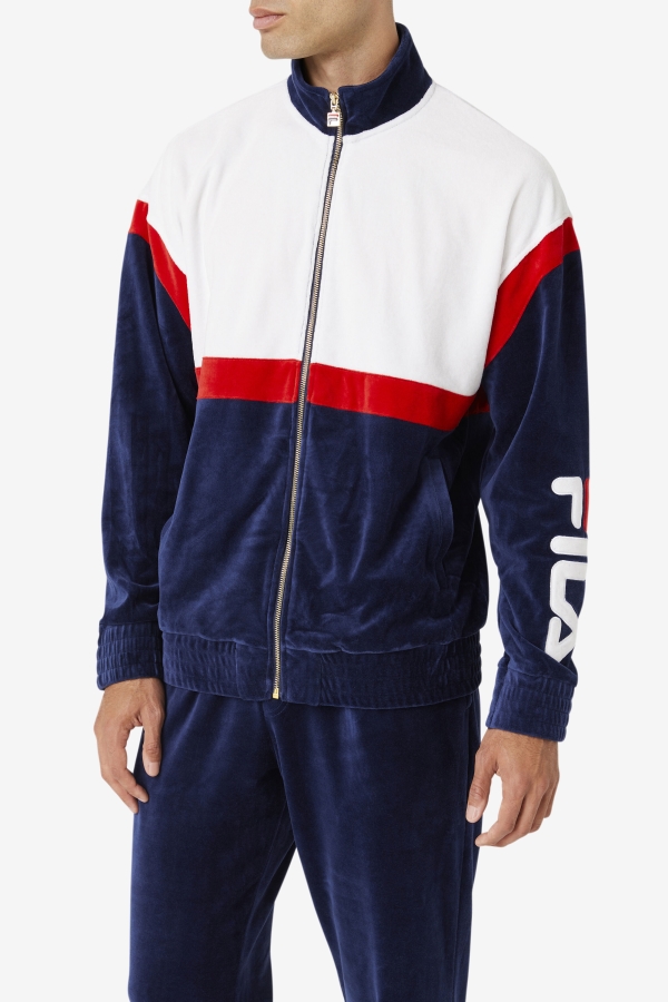 Mansur Velour Jacket Fila Navy-White-Red