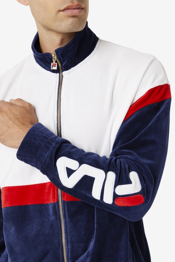 Mansur Velour Jacket Fila Navy-White-Red