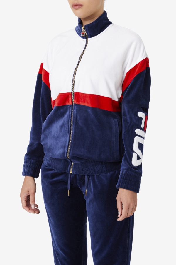 Mansur Velour Jacket Fila Navy-White-Red