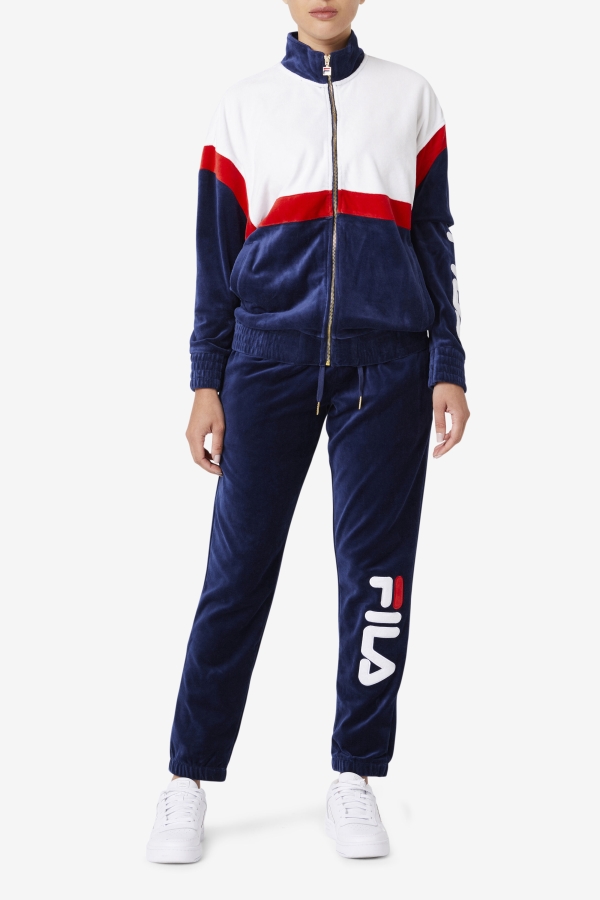 Mansur Velour Jacket Fila Navy-White-Red